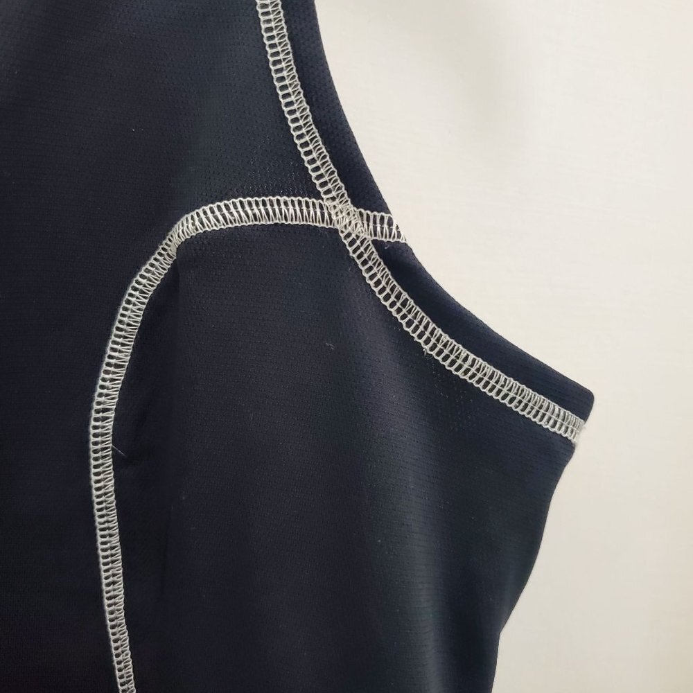 Lands' End Petites Black & White Contrast Stitch Shelf Bra Athletic Tank Size LP - Picture 2 of 5